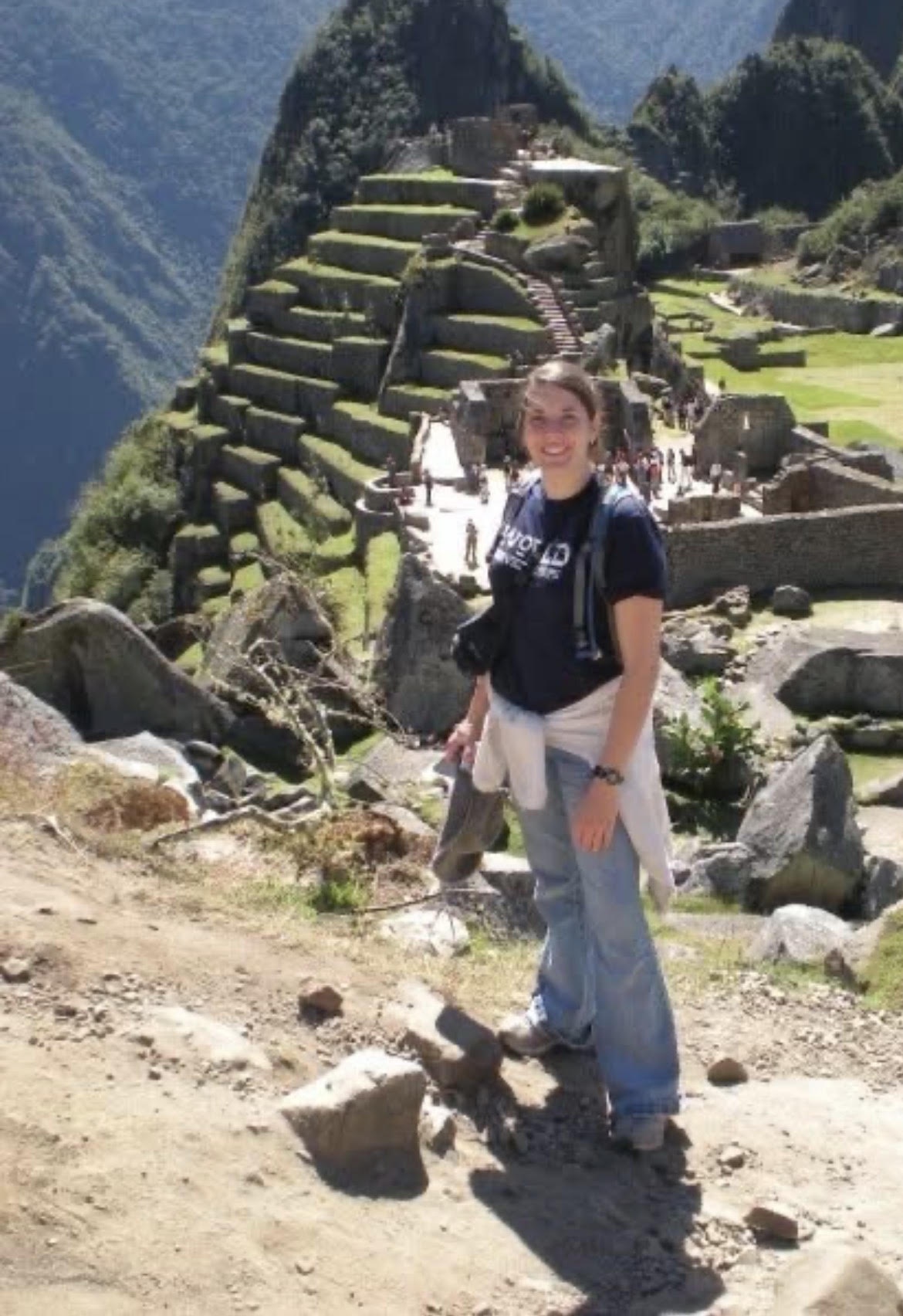 Misha — Profe. — standing on the trail above Machu Picchu, Peru